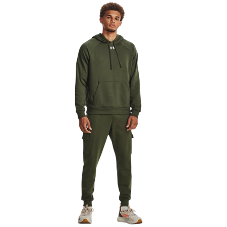 Sudadera con Capucha UA Men´s Rival Fleece "Marine OD Green-White"