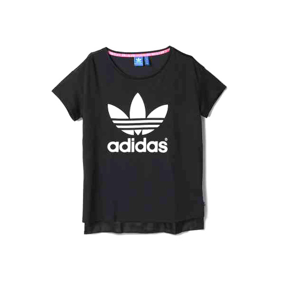 Adidas Original Camiseta Long Logo Trefoil (negro/blanco)