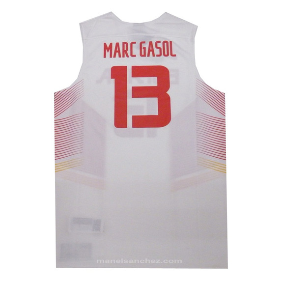 Camiseta Réplica Marc Gasol #13# España 2014 (102/blanco/rojo)