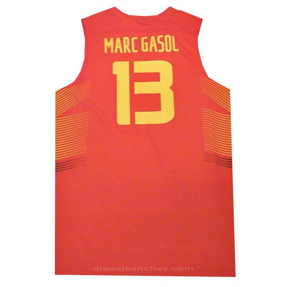 Camiseta Réplica Marc Gasol #13# España 2014 (602/rojo/amarillo)