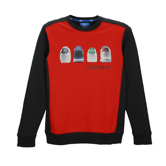 Adidas Originals Sudadera Crew Placed Print (rojo/negro)