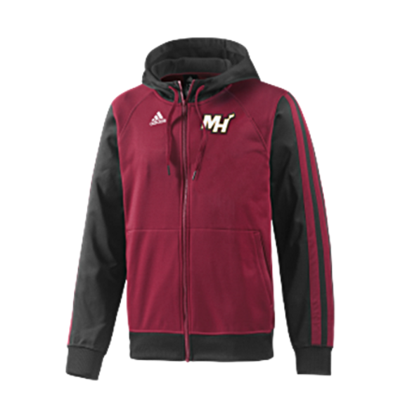 Adidas Sudadera Capucha Full-Zip Miami Heat (granate/negro)