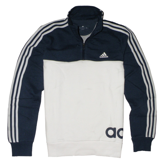 Adidas Sudadera Essetial Liner 3 striper (blanco/denim)