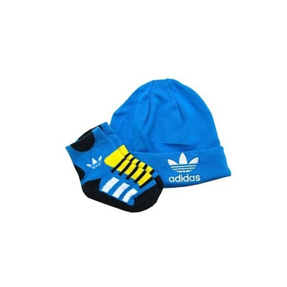 Adidas Infant Pack Gorro+Calcetines (Azul/Amarillo)