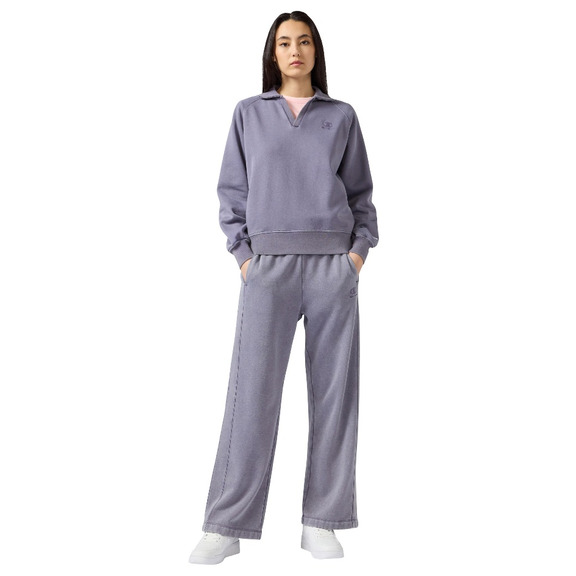 Champion Women's Washed Wide Leg Fleece Pants Icons "Dark Mauve"