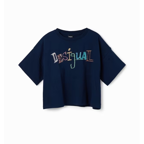 Desigual Girls Multicolour Logo T-shirt "Marine"