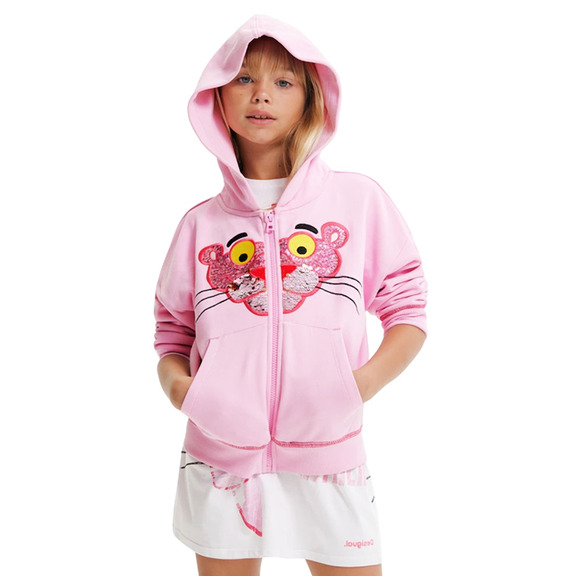 Desigual Girls Pink Panther Sequin Sweatshirt