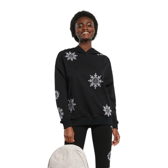 Desigual Hoodie No Zip Swiss Emboidery
