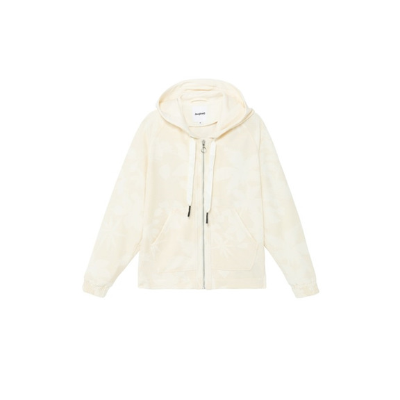 Desigual Hoodie Zip Pintucks Camo