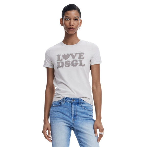 Desigual Plain T-shirt Love "grey"