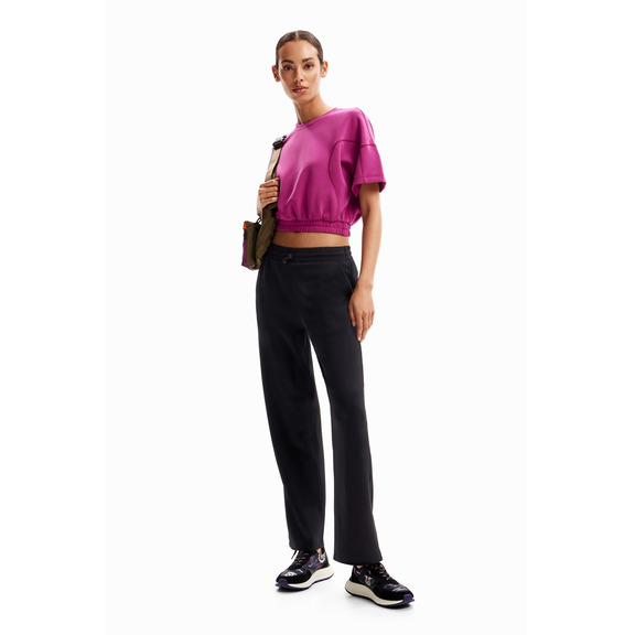 Desigual Wide-leg Sport Trousers "Black"