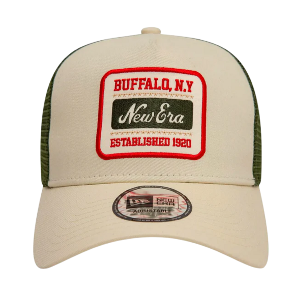 New Era Patch 9FORTY A-Frame Trucker Adjustable Cap "Beige"