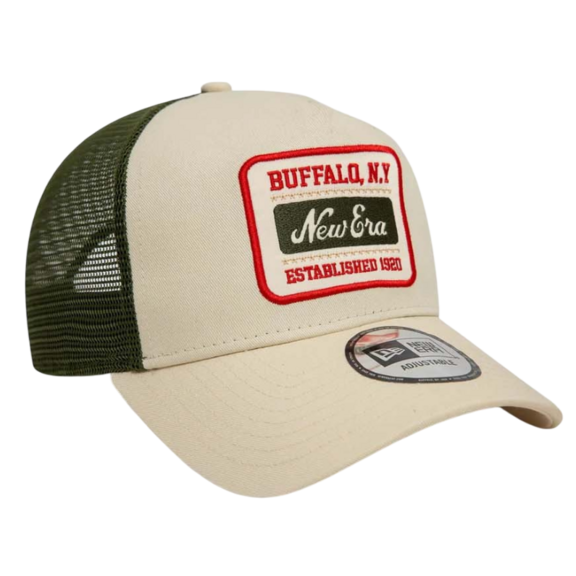 New Era Patch 9FORTY A-Frame Trucker Adjustable Cap "Beige"