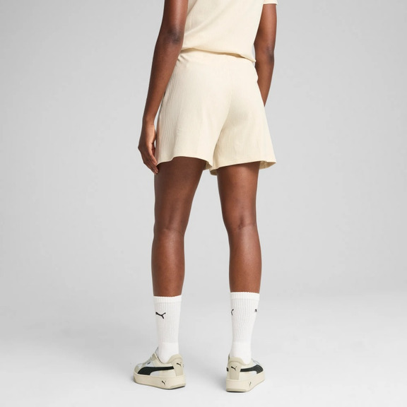 Puma ESS ELEVATED High-Rise Rib Shorts 5" " Alpine Snow"
