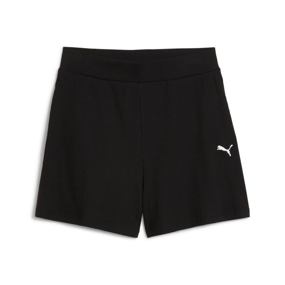 Puma ESS ELEVATED High-Rise Rib Shorts 5" "Black"