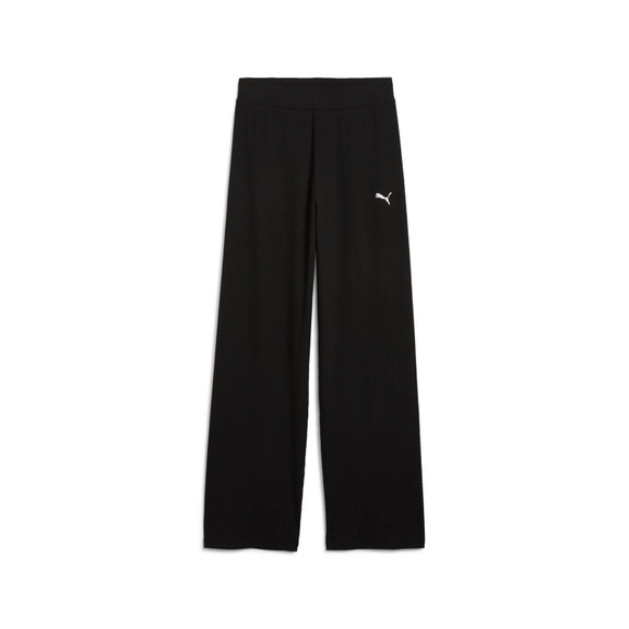 Puma ESS ELEVATED High-Waist Straight Leg Rib Pant "Black"
