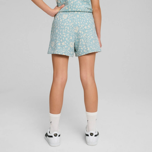 Puma FLAMING LOVE AOP High Waist Shorts TR G"Modern Mint"