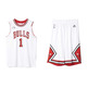 Conjunto NBA Derrick Rose Bulls (blanco/rojo)
