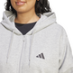 Adidas Essentials 3-Stripes Full-Zip Fleece Hoodie (Plus Size) "Grey"