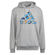 Adidas Essentials Fleece Camo-Print Hoodie "Medium Grey"