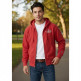 Sudadera Champion Trainning Club con Capucha y Cremallera Completa "Washed Red"