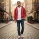 Sudadera Champion Trainning Club con Capucha y Cremallera Completa "Washed Red"