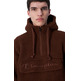 Champion Script Logo Winter Fleece Hoodie "Brown"