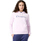 Champion Women's Fleece Hooded Sweatshirt Script Logo "Pink"