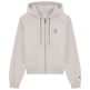 Sudadera Corta Champion Mujer con Cremallera Entera Logo 'C' Brillante Bordado "Taupe"