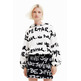 Desigual All-Over Manifesto Text Oversize Hoodie