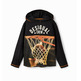 Desigual Basketball Hooded T-shirt "Black"