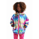 Desigual Girls Iridescent Raincoat Rainbow