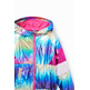 Desigual Girls Iridescent Raincoat Rainbow