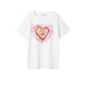 Desigual Girls Heart Sequins T-Shirt