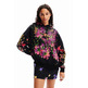 Desigual Oversize Floral Hoodie "Black"