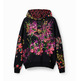 Desigual Oversize Floral Hoodie "Black"