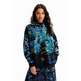 Desigual Oversize Floral Hoodie "Royal"