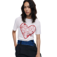 Desigual T-shirt with embossed hearts "White"