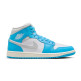 Jordan 1 Mid Dark Powder Blue White Sail Neutral Grey (Women's)