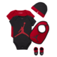 Jordan Bebé Juego de 5 Piezas dos Bodies,Gorro,Patucos y Babero JHN Jumpman "Red-Black"