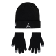 Conjunto Gorro + Guantes Táctiles Jordan Niño/Niña JDB 23 Jersey  "Black-Gym Red"