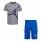Conjunto Jordan Kids Jumping Air Tee + Short "Grey-Blue"