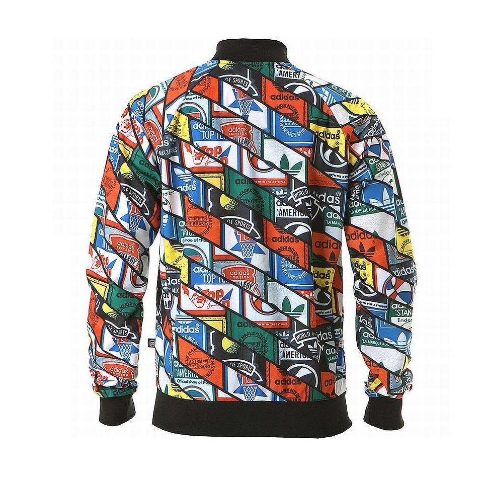 cuchara Fuera Capilla Adidas Originals Chaqueta Superstar Tongue Labels All Over Print