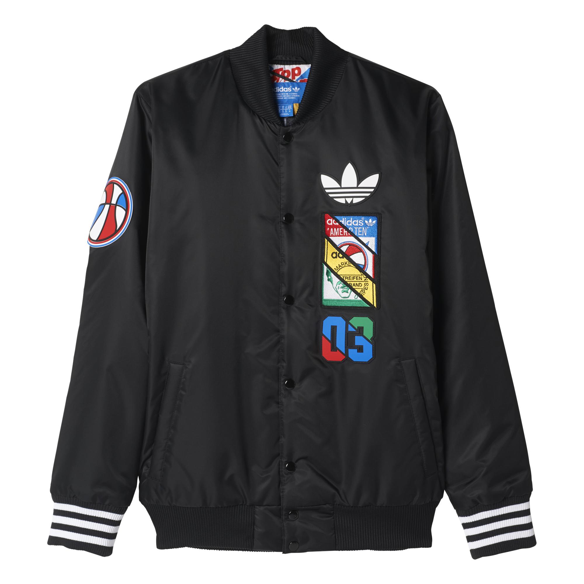 Lucro Presa ocio Adidas Originals Chaqueta Tongue Labels Varsity (negro)