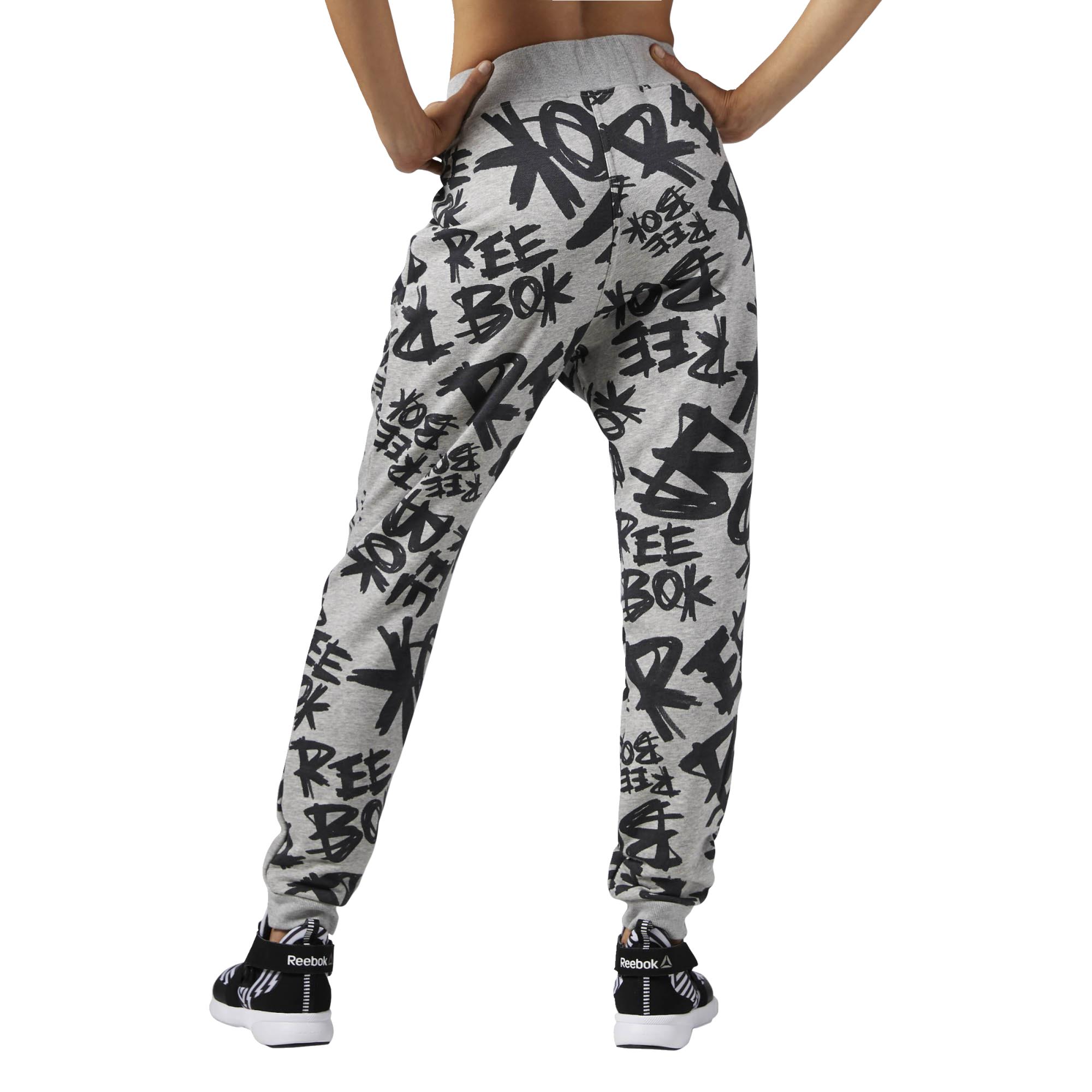 pantalones reebok negro