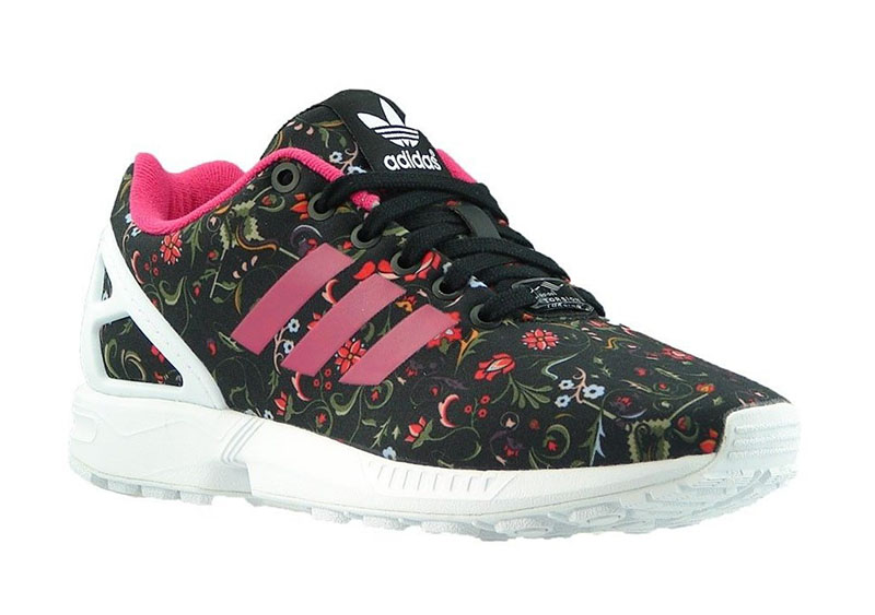 En el piso maestría psicología Adidas Originals Mujer ZX Flux "Flower" (negro/rosa)