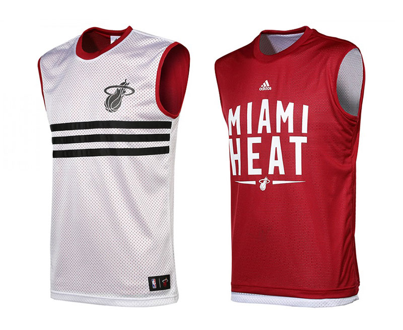 Adidas Camiseta NBA Heat Summer Run Reversible blanco granate