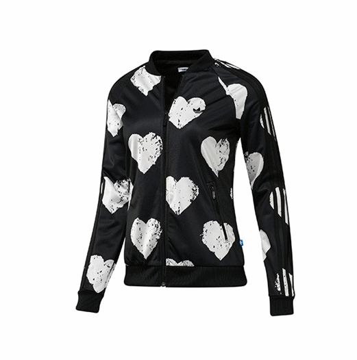 Adidas Chaqueta Mujer Heart Medlist TT negro blanco