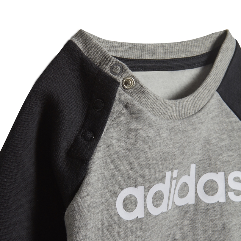 Adidas Linear Fleece Jogger Set Infants medium grey black