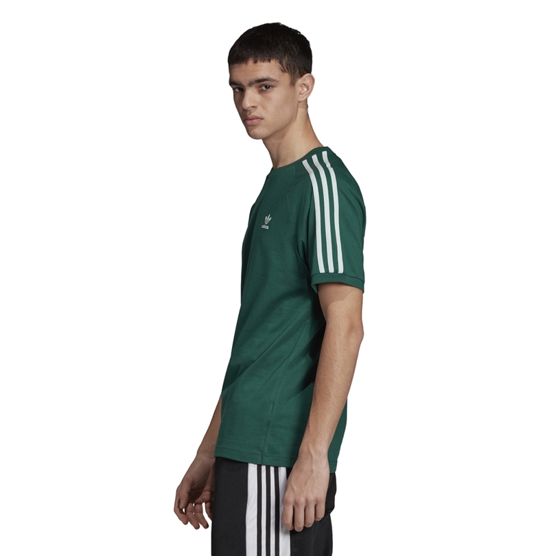 Enfermedad infecciosa Pensar Maniobra Adidas Originals 3-Stripes T-Shirt (collegiate green/white)
